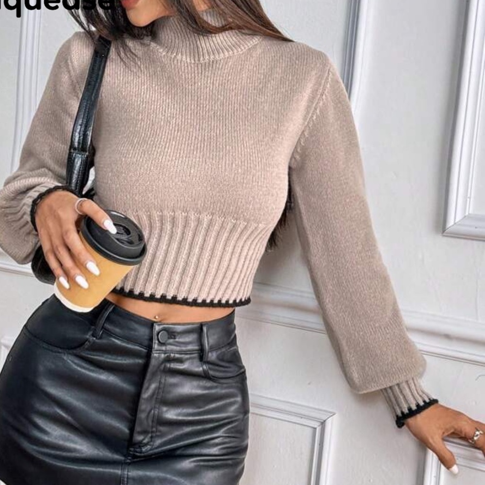 Chic Beige Cropped Sweater